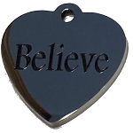 BELIEVE heart charm